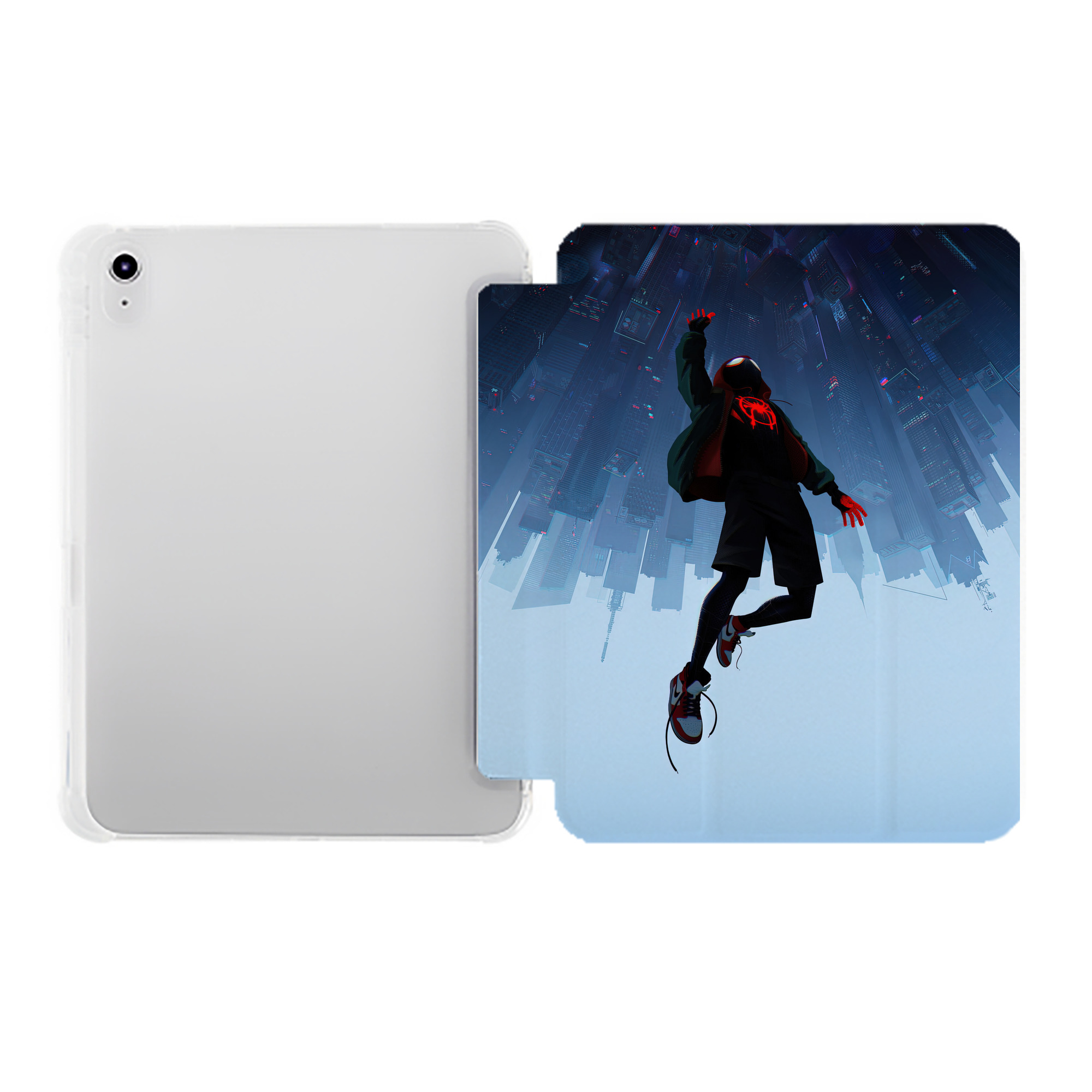 （画像用） Spider Man スパイダーマン IPad ケース ペン収納付き 三つ折りスタンド PUレザー×シリコン 対応機種9.5/10.5/10.9インチ